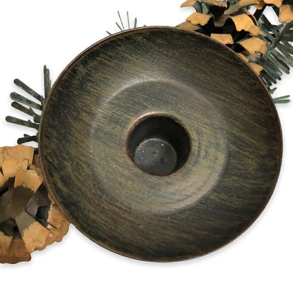 PartyLite Pinecone Candleholder Wreath P8246 Metal Centerpiece Holiday D… - Picture 6 of 12
